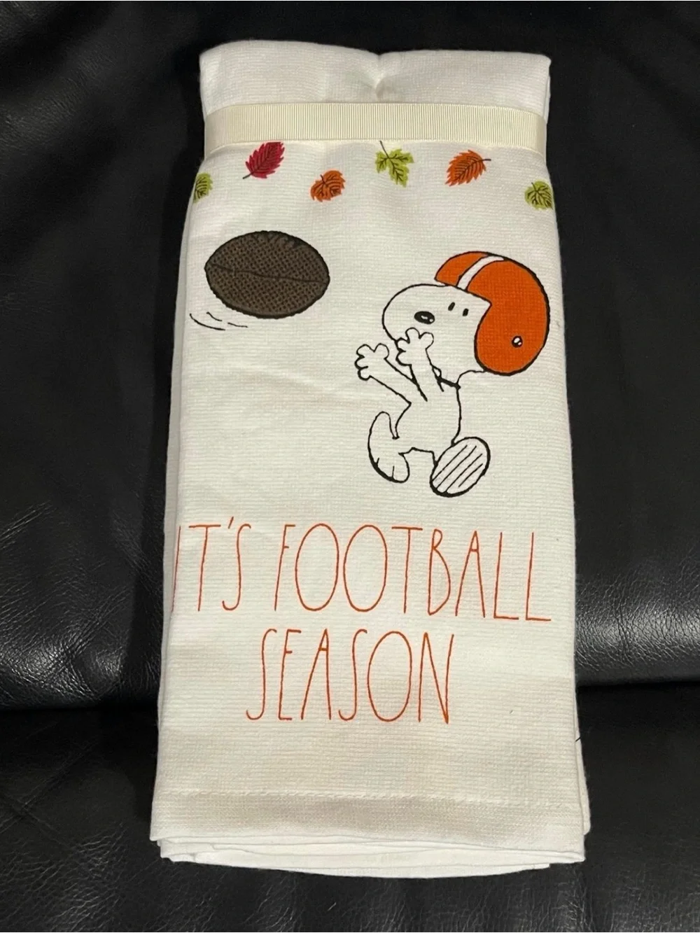 Rae Dunn Peanuts IT'S FOOTBALL SEASON Kitchen Towels, Set of 2